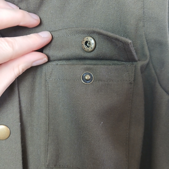 Banana Republic Like New Army Green Sleeveless button up Dress with Belt Size 0 - Picture 8 of 14